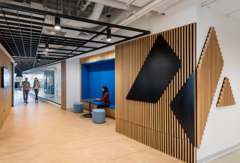 Healthcare life sciences facility with custom architectural millwork